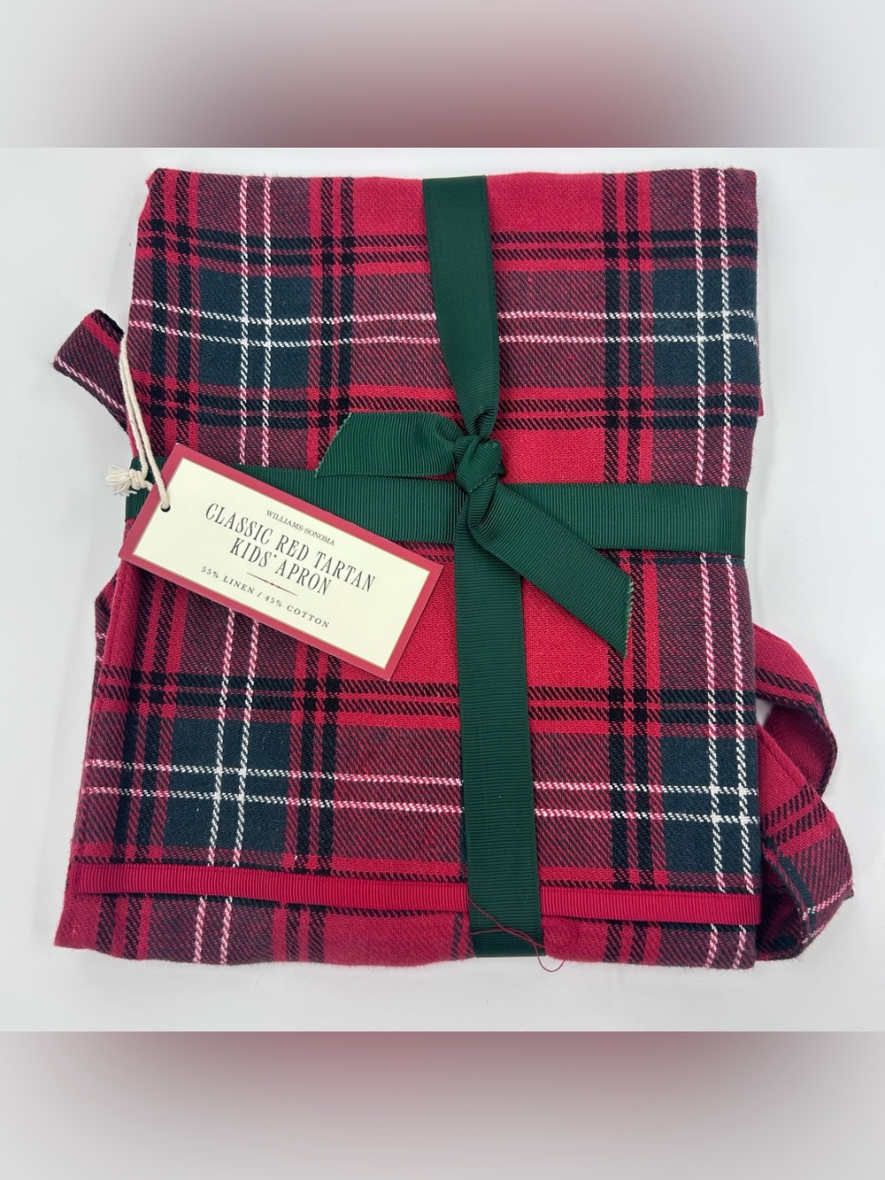 New Williams Sonoma Red Tartan Kids Apron